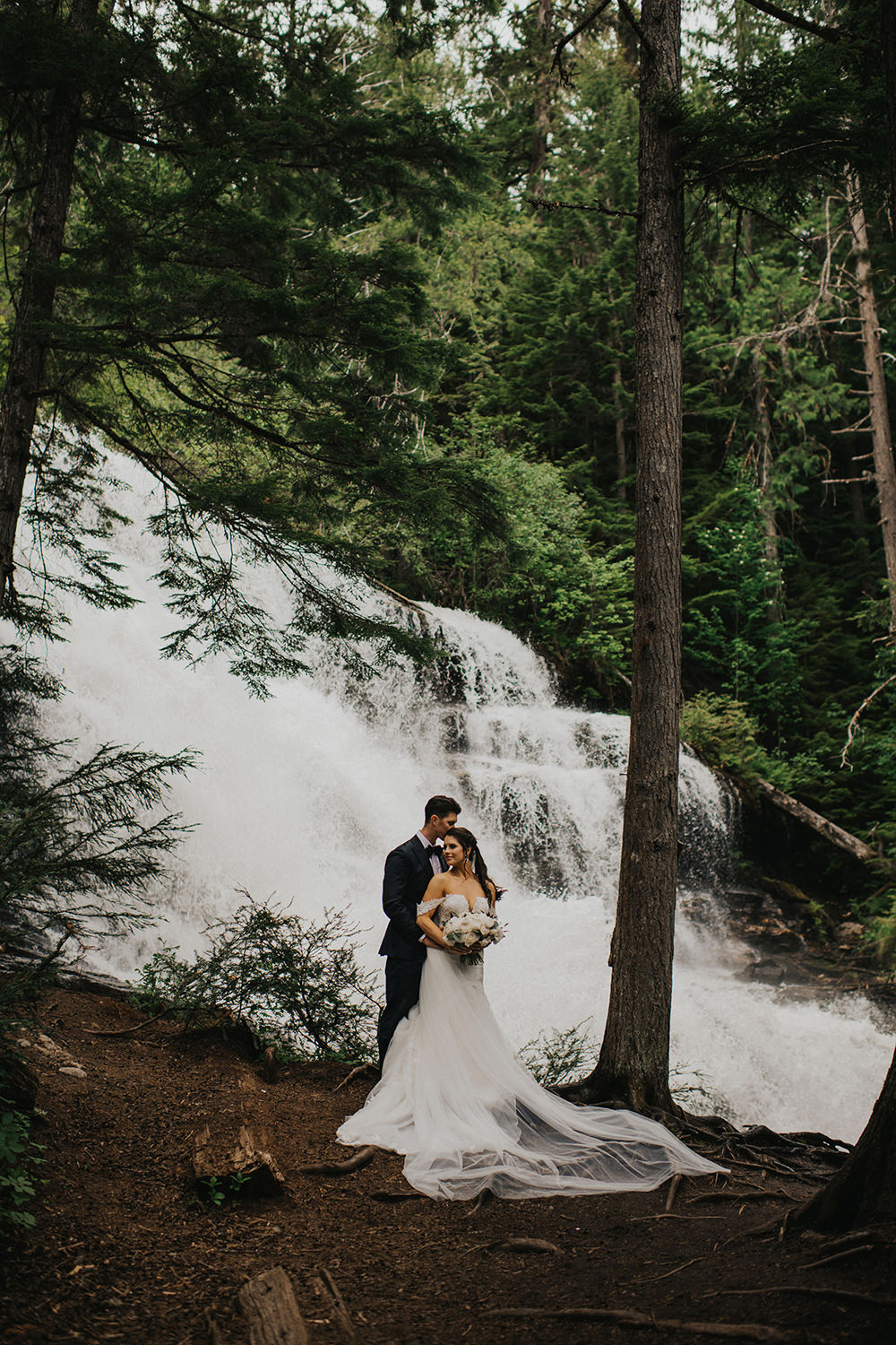 Stunning Revelstoke wedding photo at Moses Falls