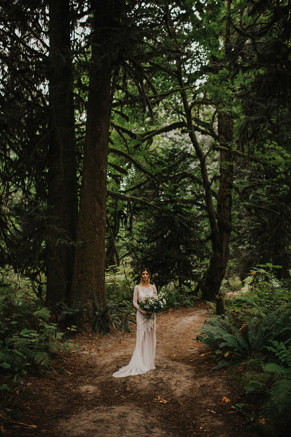 Rue de Seine Wedding Dress in the lush Squamish forest