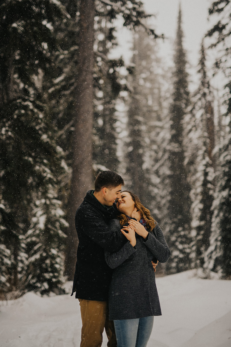 Snowy Engagement session at Big White