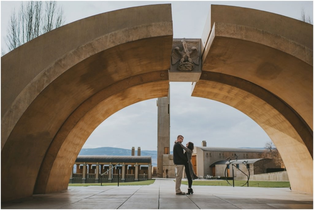 Huge concrete arch at Mission Hill Winery