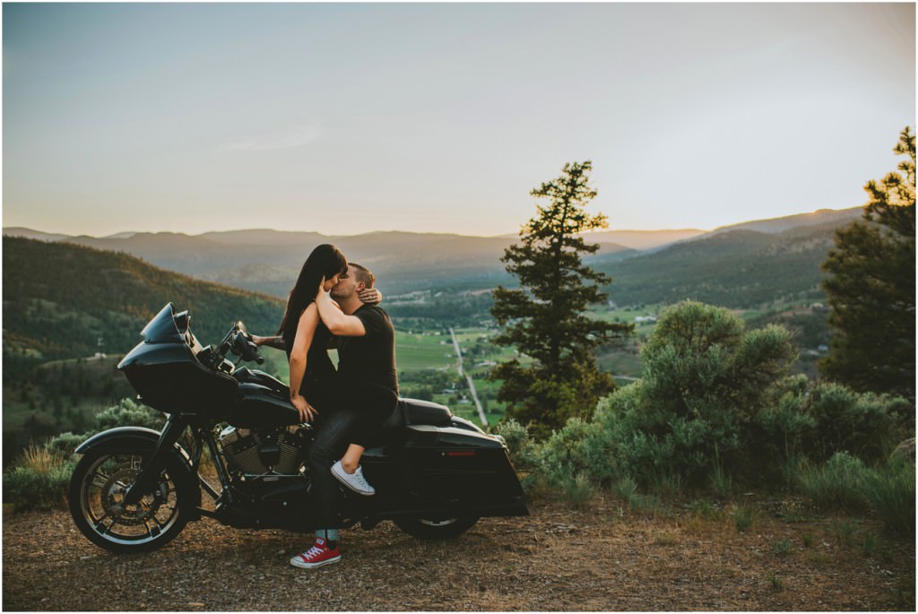 Harley Davidson Engagement Photo