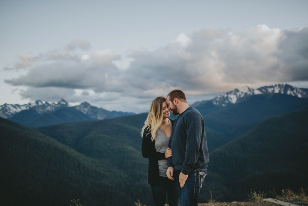 engagement session on mountain top