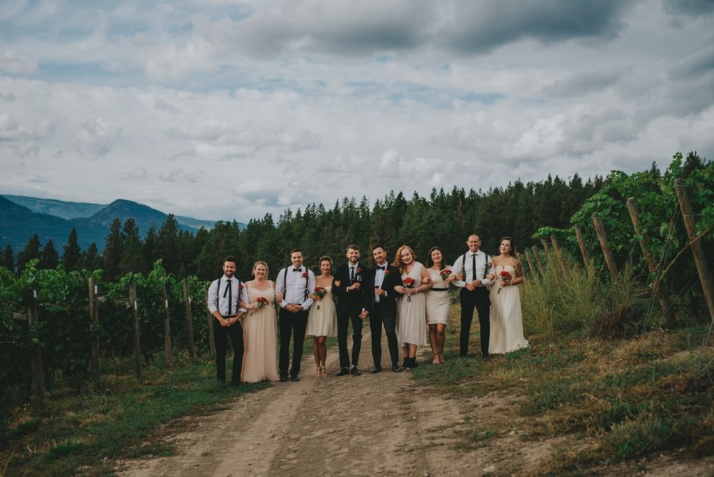 Bridal Party at 50th Parallel Estate Winery Wedding