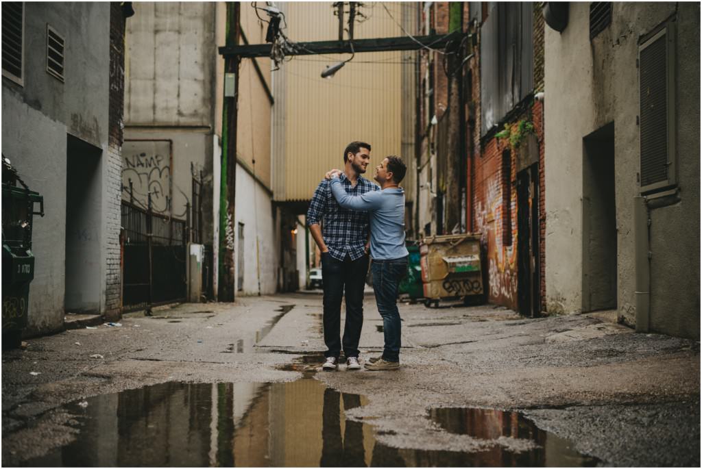 Same Sex Engagement session in Gastown