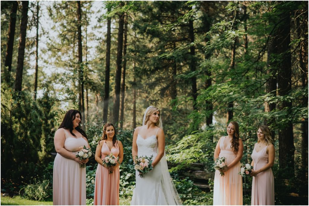 Bridesmaids Forest Wedding Photo