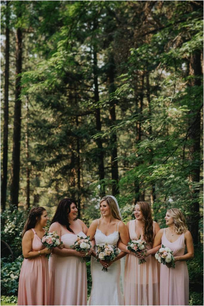 Bridesmaids Forest Wedding Photo
