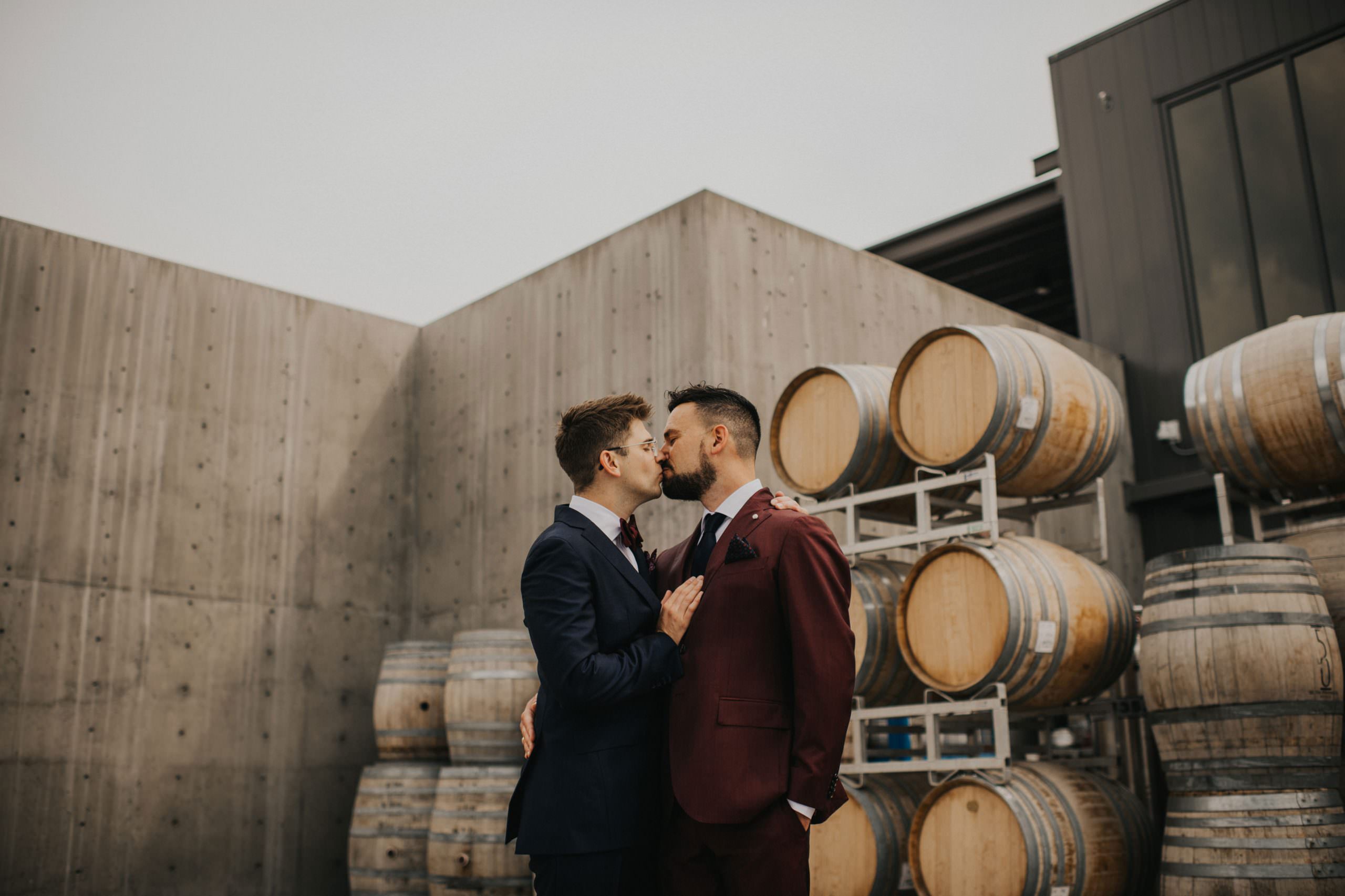 Same sex wedding at 50th Parallel Winery