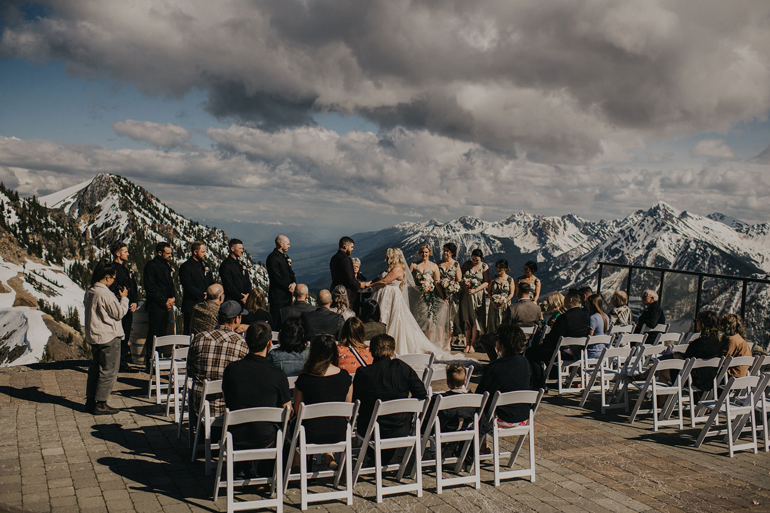Scenic Wedding Ceremony on the top of Kicking Horse Mountain Resort